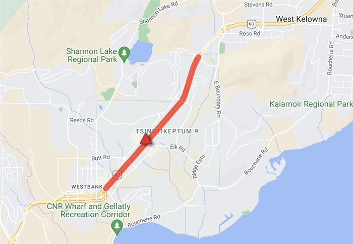 A map of the location of the crash and the highway closure at 11 a.m. on Oct. 3, 2024.