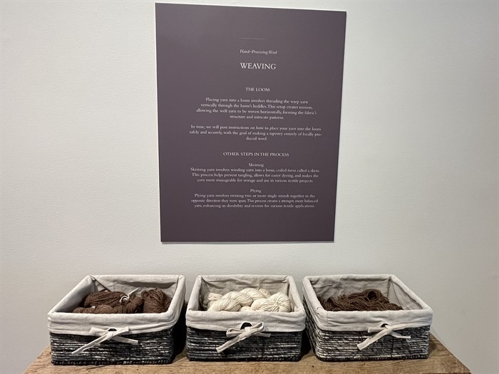 The Common Threads exhibit at Kamloops Museum and Archives includes stations where visitors learn how wool goes from a raw form to a textile. 