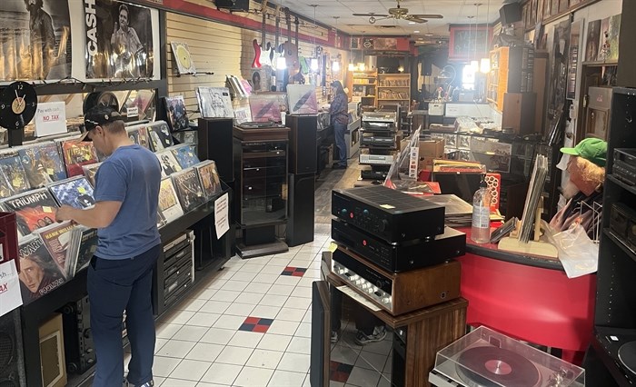 Customers browse at the store.