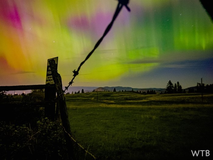 This stunning photo of northern lights over a pasture was taken in the Kamloops area in October. 