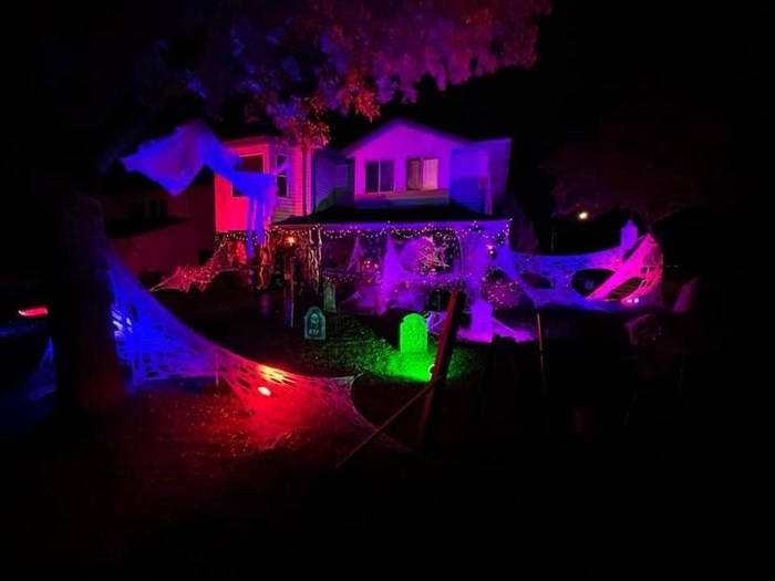 This lit up Halloween display is found on Klassen Road in Kelowna. 