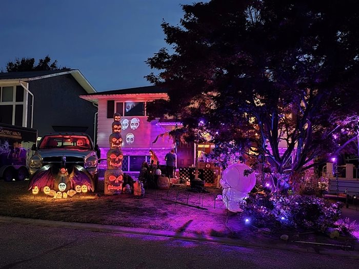 Glowing ghosts and pumpkins are found on 41 Avenue in Vernon. 