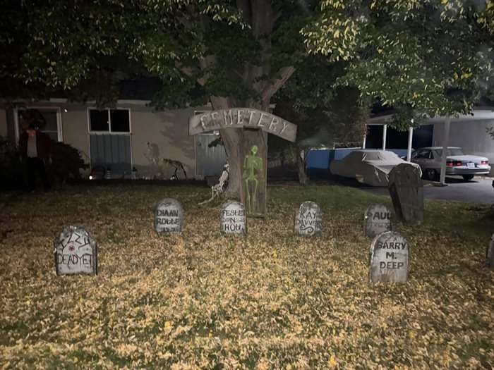 This spooky cemetery display is located on Greenfield Avenue in Kamloops. 