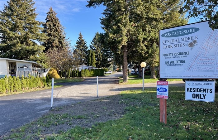 The entrance to Central Mobile Home Park on Oct. 22, 2024.