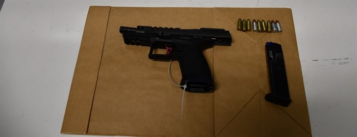 A gun seized by Penticton RCMP in the raid on Oct. 16, 2024.