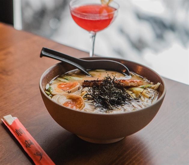 Find this bowl of Miso & Shiitake ramen at Black Pine Social. 