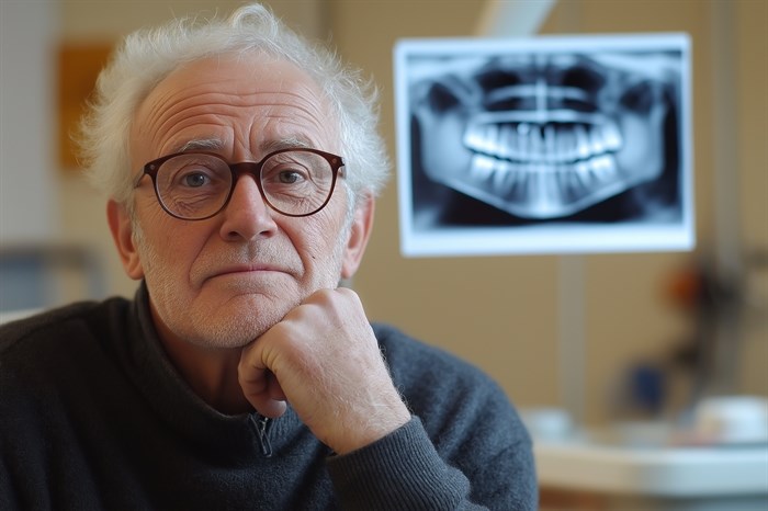 Nervous patient at dental exam