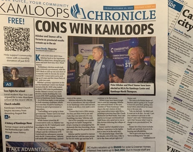 The Kamloops Chronicle published its first issue on Oct. 25, 2024.