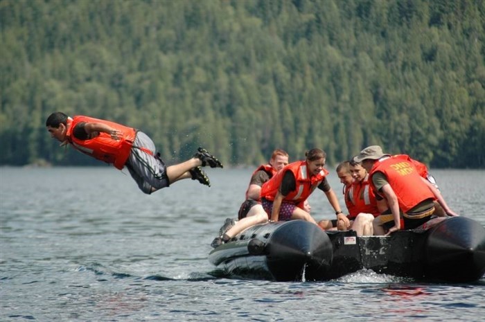 Cadets doing the watermanship course in 2006.