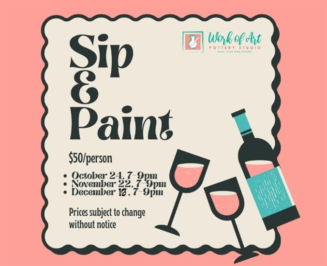 Sip & Paint schedule 