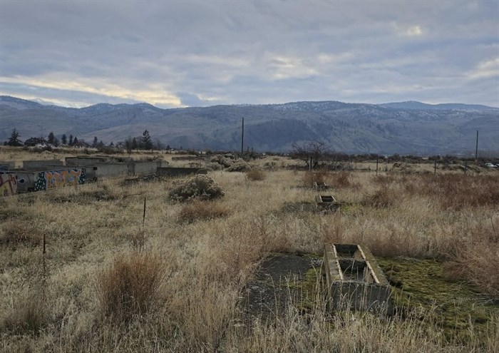 The remains of a piggery, including a trough, can be seen at the Tranquille site in Kamloops. 