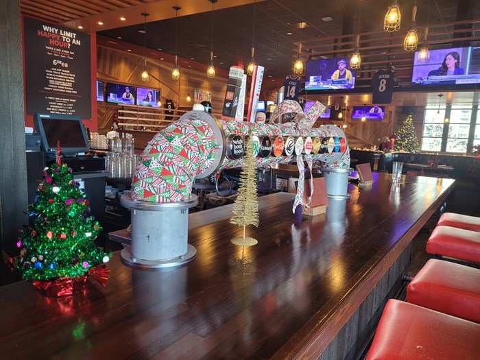 Match Eatery & Public House decorated for the holidays