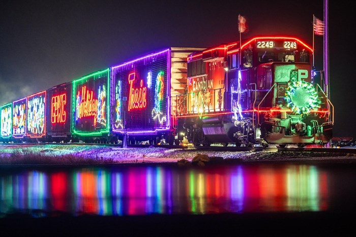 The CPKC Holiday Train stopped in Banff on Dec. 15, 2024.