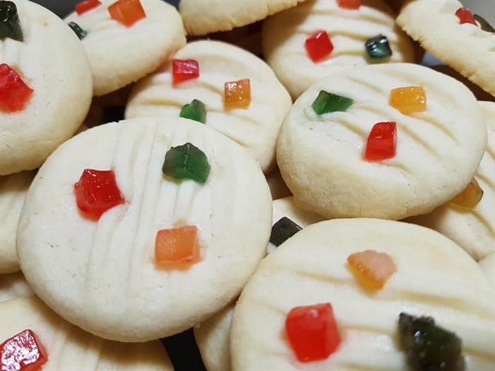 These whipped shortbread cookies were baked in the Shuswap. 