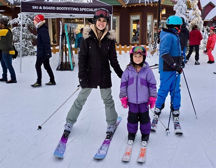 Kelowna resident Sam Potts (left) went to Big White Ski Resort with her daughter Mae on Dec. 29.