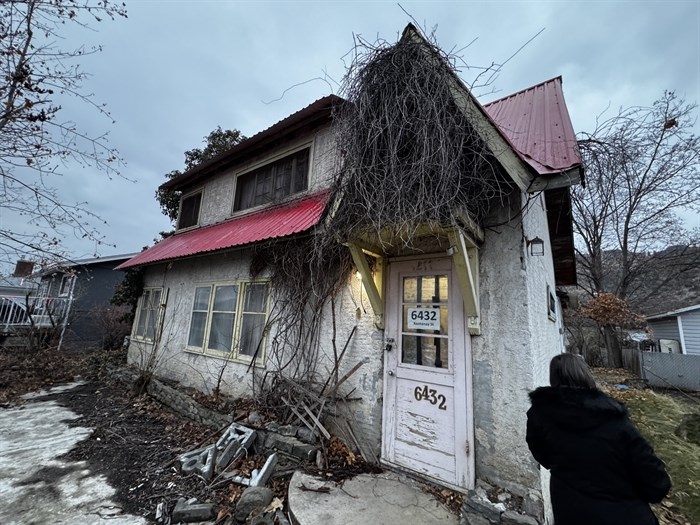 This house in Oliver is under renovation. 