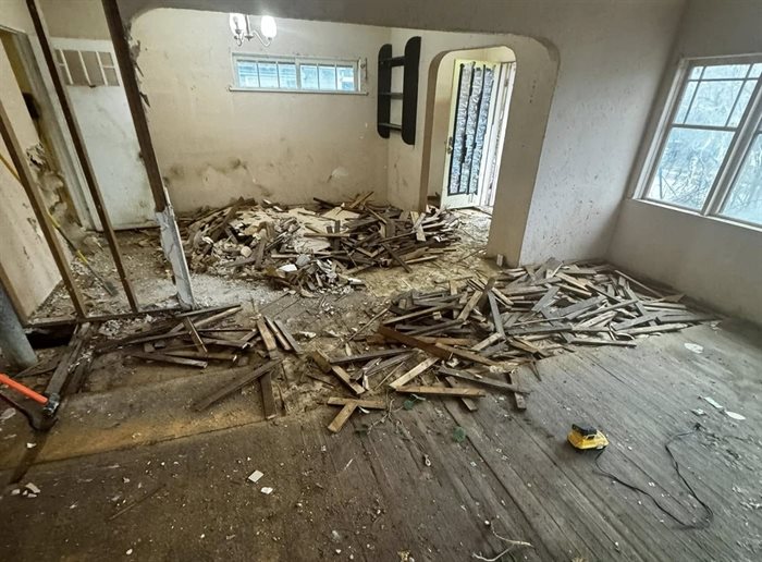 This photo shows the interior of a home renovation on Kootenay Street in Oliver. 