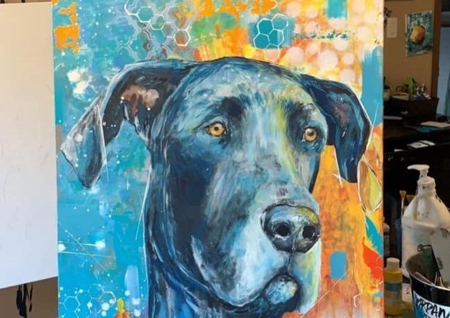 This commissioned pet portrait was painted by Coldstream artist Jordan Perkins. 