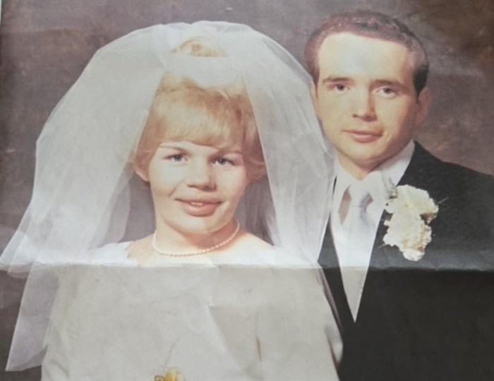 This photograph of Salmon Arm residents Donna Lessard (left) and Marcel Lessard was taken on their wedding day in 1969.