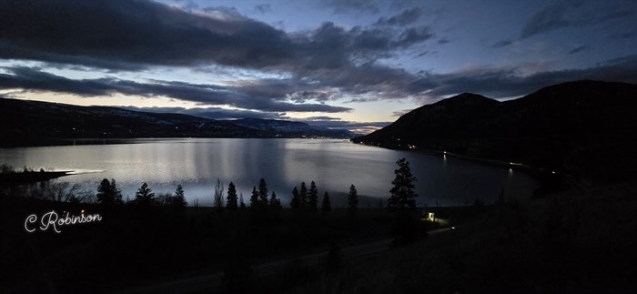 Okanagan Lake is pictured at daybreak in Summerland.  