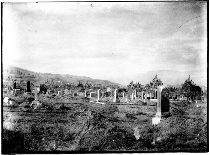 A 1914 photo of Pleasant Street Cemetery in Kamloops. 