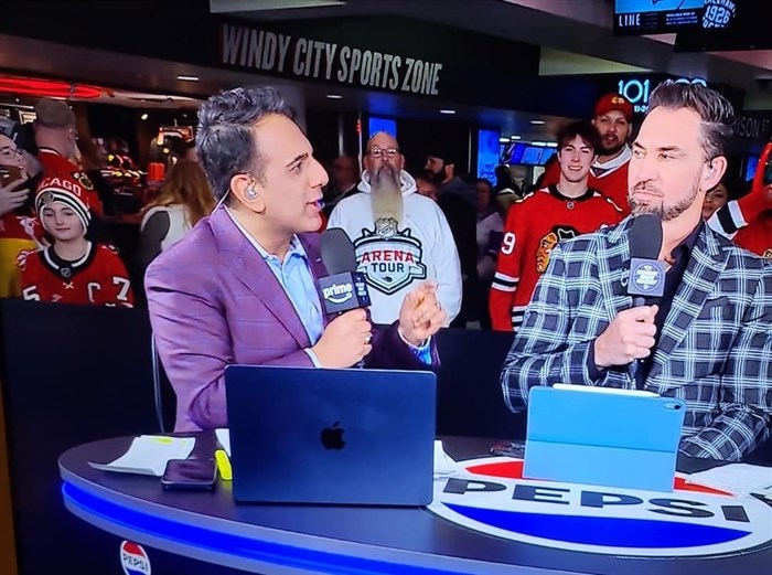 Kamloops resident Ed LaPierre was spotted on television standing behind the news desk for Prime Monday Night Hockey in Chicago on Jan. 13. 