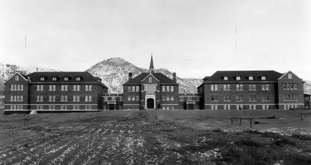 A 1930 photograph of the former Kamloops Indian Residential School