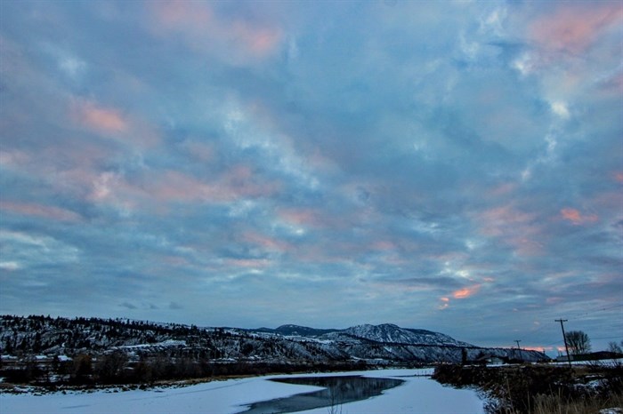 The sky over Kamloops looks like cotton candy on a winter day. 