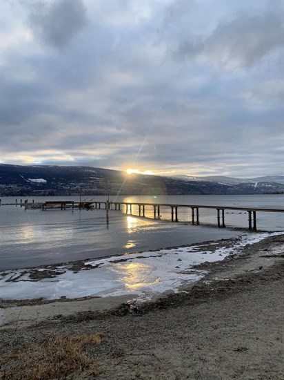 Rays of sunshine peak through clouds in a Summerland sky in winter. 