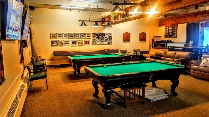 Vernon Curling Club pool tables