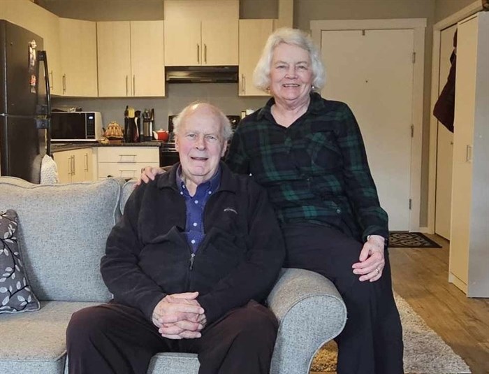 Brian Stainton and his wife Sharon pose in their Kamloops apartment in Valleyview. 