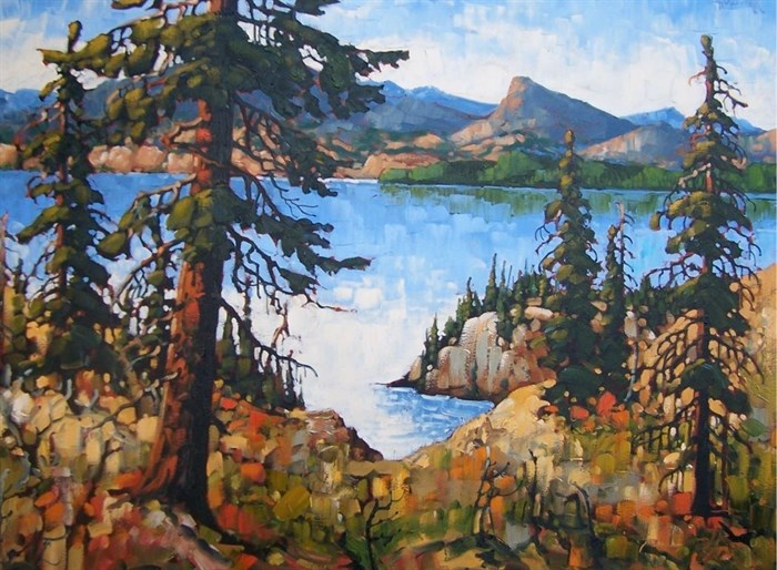 Okanagan Vista, Near Naramata, painted by Rod Charlesworth.
