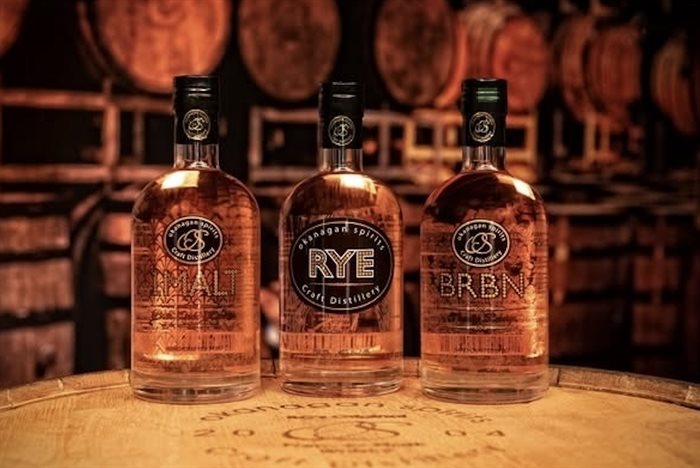 Vernon-based Okanagan Spirits Craft Distillery makes Bourbon, Rye and Single Malt Whiskey.