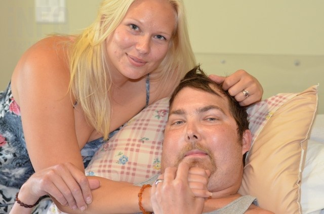 Alisa and Ryan Langley in their room at the Vernon Hospice House. 