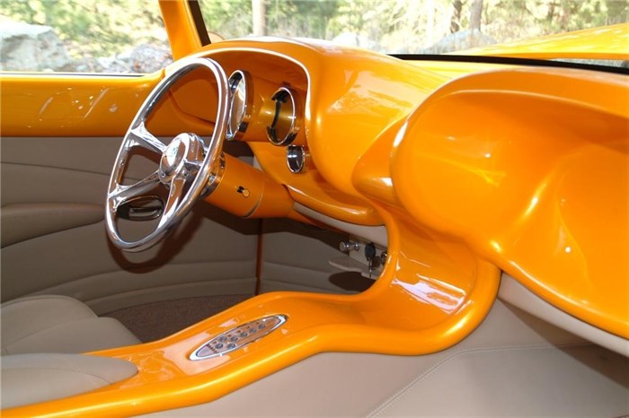 The interior of the JF Launier designed and built 1956 Chrysler named Revolution.