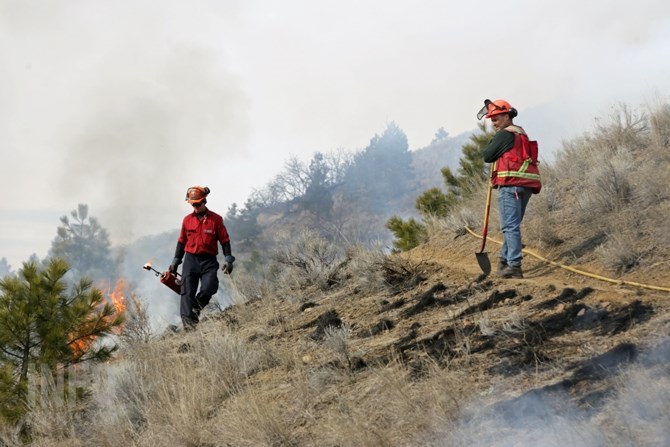 B.C. Wildfire crews complete a prescribed burn at Kenna Cartwright Park this week.