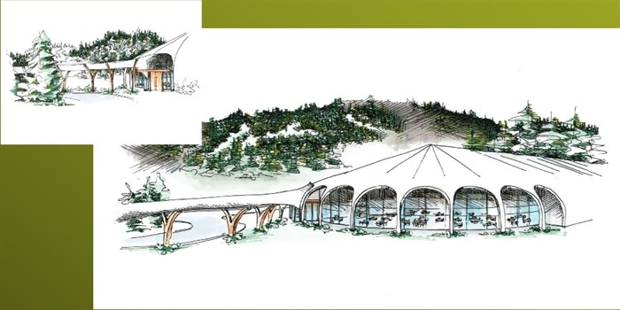 Artist's renderings of the proposed Sun Peaks Centre.