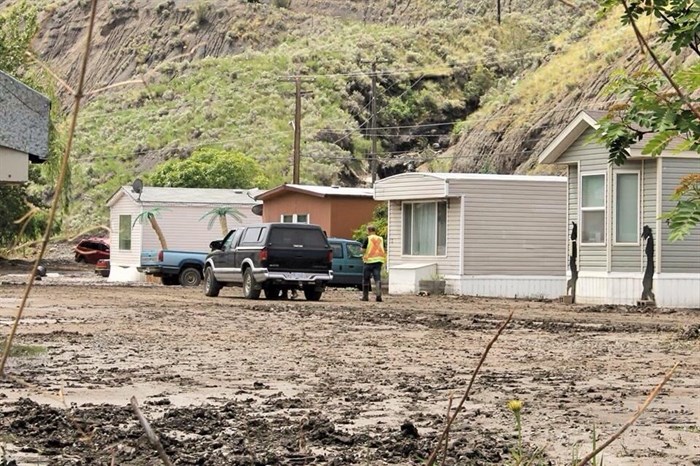 The trailer park was evacuated after flash flooding on May 23. 