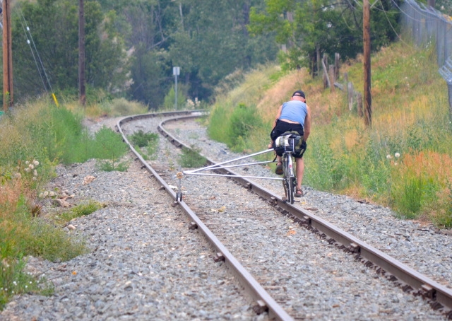 bicycle on railroad tracks