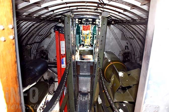 The B-17's bomb bay. The bomber could carry up to 8,000 pounds of bombs.