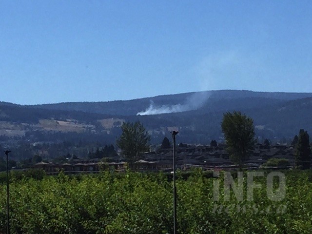 Smoke can be seen from Glenrosa from a wildfire burning above Carre Road toward Crystal Mountain.