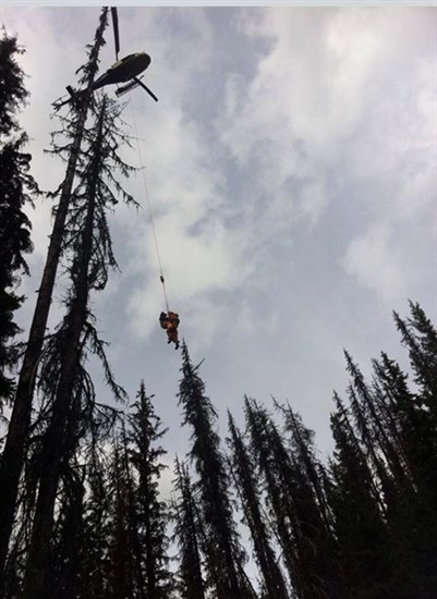 One of three men extracted from the woods of Manning Park on September 1.