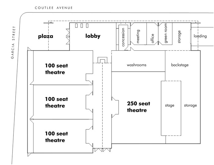 Floor plan's of Merritt's proposed performing arts centre.