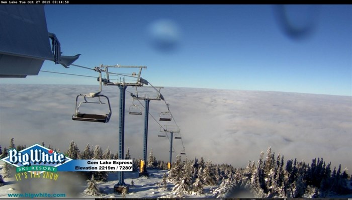 Snow has covered the upper elevations at Big White.