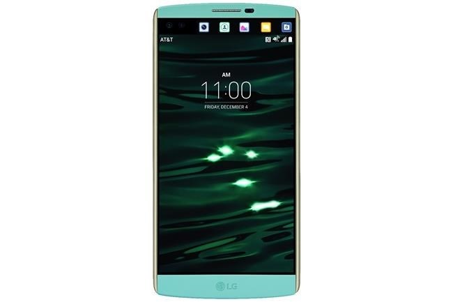 This photo provided by AT&T shows the LG V10. The V10 has two front cameras, one for regular selfies, and one with a wide angle for groups. The rear video camera offers a range of manual settings, something phones typically restrict to still images, if they let you adjust them at all. 