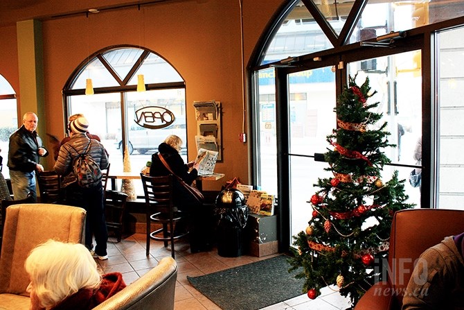It's a sure sign of Christmas when Penticton's Blenz coffee shop decorates their store for the festive season.