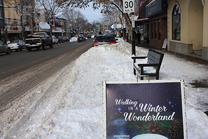 It was definitely a winter wonderland in downtown Penticton following the weekend's snowfall.