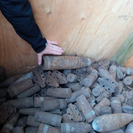 Unexploded ordnance removed from Okanagan Indian Band lands in 2014. 