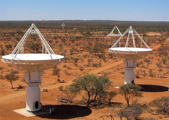 ASKAP antennas at the Murchison Radio-astronomy Observatory in Western Australia, 2010.