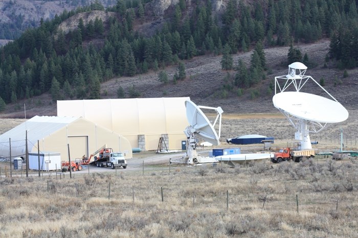 Experimental telescopes at the observatory site.